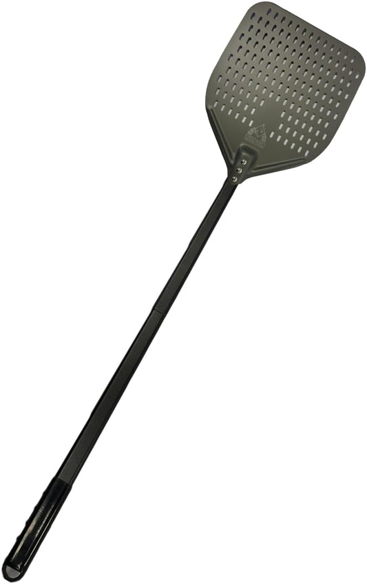 Perforated Pizza Peel - 12"x15" Anodized Aluminum Pizza Steel, 32" Handle, 47" Overall Length - Ideal Pizza Turning Peel for Pizza Oven, Brick Oven, Baking Bread