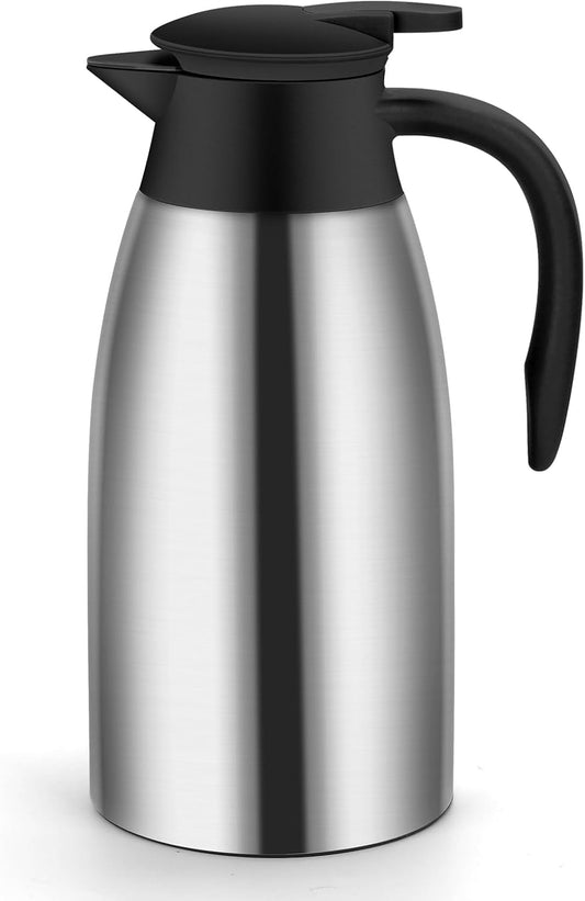 70oz Thermal Coffee Carafe Insulated Coffee Thermos,Stainless Steel Thermos Pitcher,Double Walled Vacuum Insulation Coffee Carafes For Keeping Hot,Tea Water Hot Beverage Dispenser