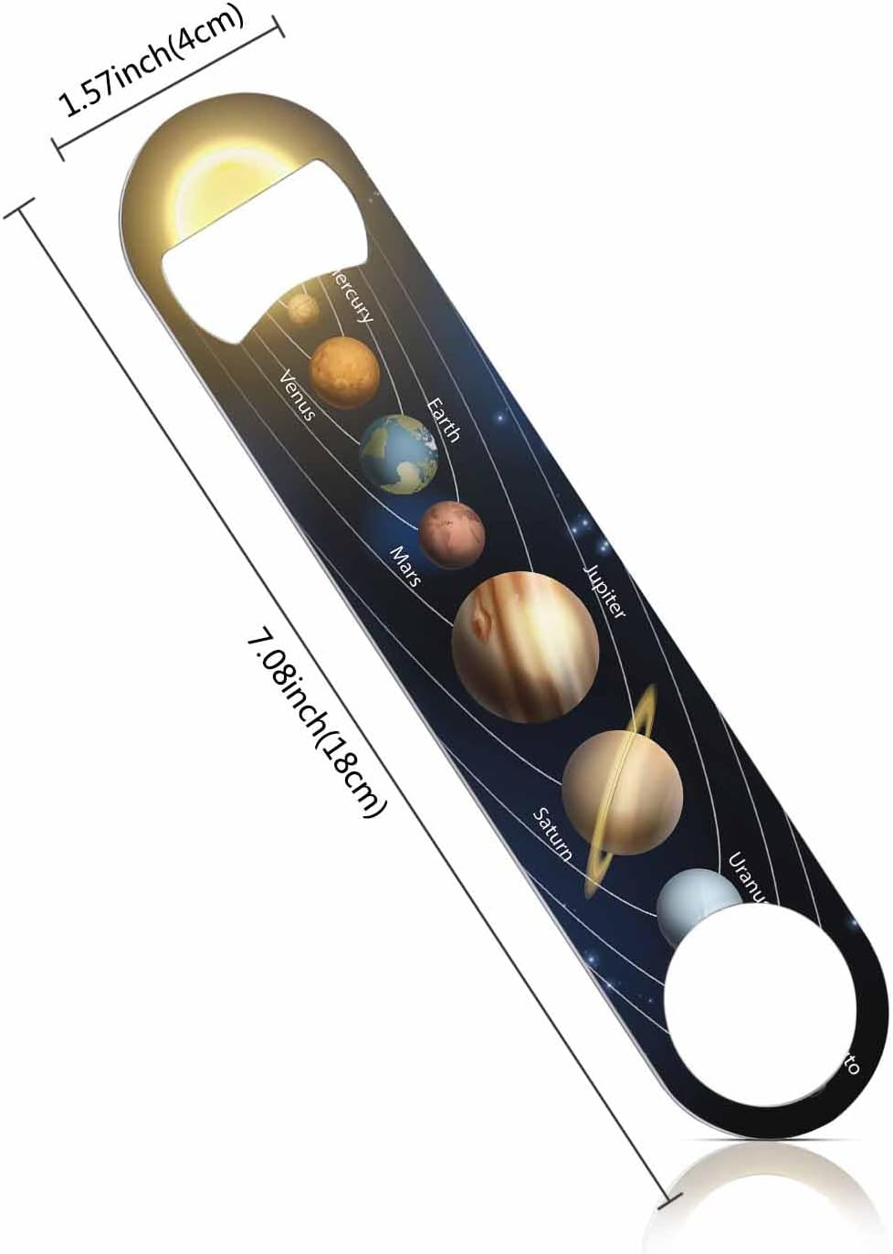 Solar System Stainless Steel Bottle Opener Planets Map Universe Pluto Saturn Mercury Space Earth Venus Flat Beer Bottle Opener Keychain for Home Kitchen Bar Restaurant Party Birthday Gift
