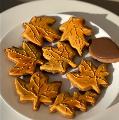 Fall Leaf Cookie Cutters-4 Piece Set-Maple, Oak Leaf Shapes-Dishwasher Safe-Fall Holiday Themed Cookie Cutters