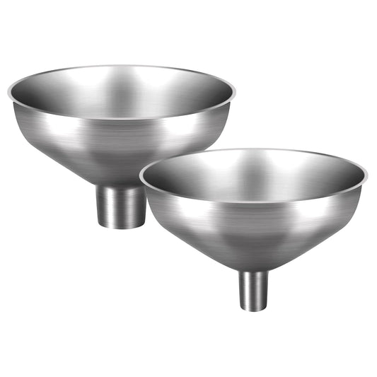 2-Piece Stainless Steel Kitchen Funnel Set with 1-Inch and 0.5-Inch Ports for Transferring and Filling Liquids, Coffee Beans, Spice Blends, and Powders Easy to Clean!