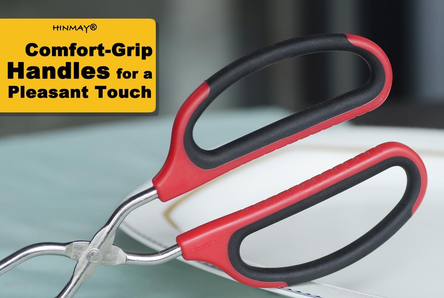 13-Inch Stainless Steel Scissor Tongs with Comfort-Grip Handle