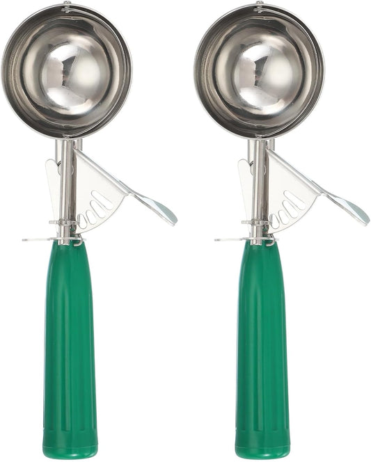 uxcell 2 Pcs Cookie Scoops, Ice Cream Scoop with Trigger for Baking Cookie Dough Rice Pudding Kitchen Gadget, Green