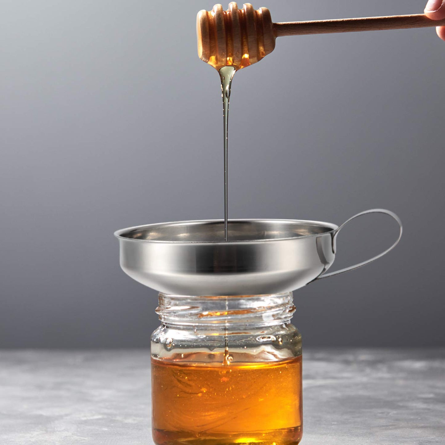 Boao 4 Pieces Stainless Steel Funnels with Fine Mesh Strainer, Household Kitchen Canning Funnels with Stainless Steel Colander