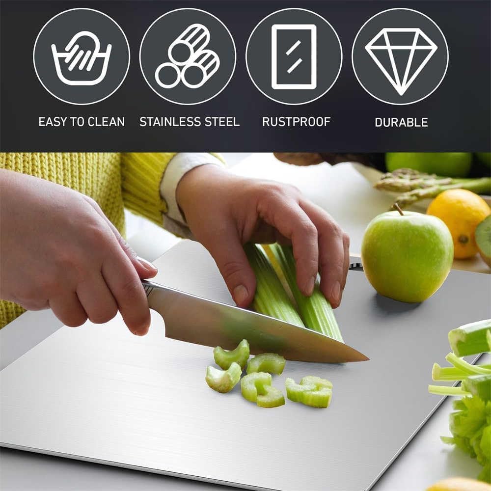 Titanium Cutting Board - 100% Pure Titanium Cutting Boards for Kitchen - Cutting Edge Hygiene & Durability, Cutting Boards for Home Kitchen Cooking (14 inch x 10 inch)