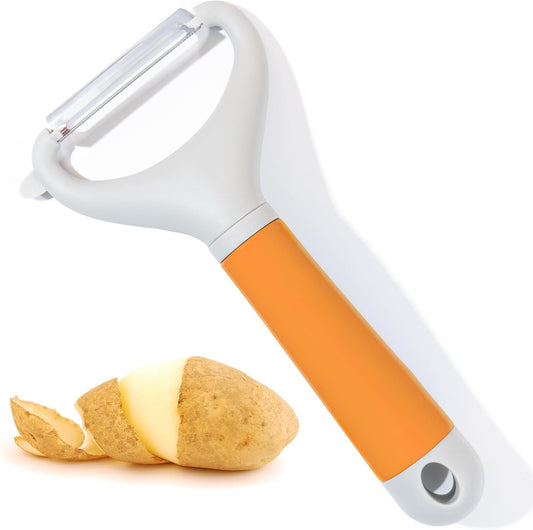 Li&Zhao Vegetable Peelers - Potato Peelers Fruit Peeler Veggie Peeler Carrot Peeler Apple Peeler Garlic Peeler for Kitchen Julienne Peeler, Dishwasher Safe(Orange)