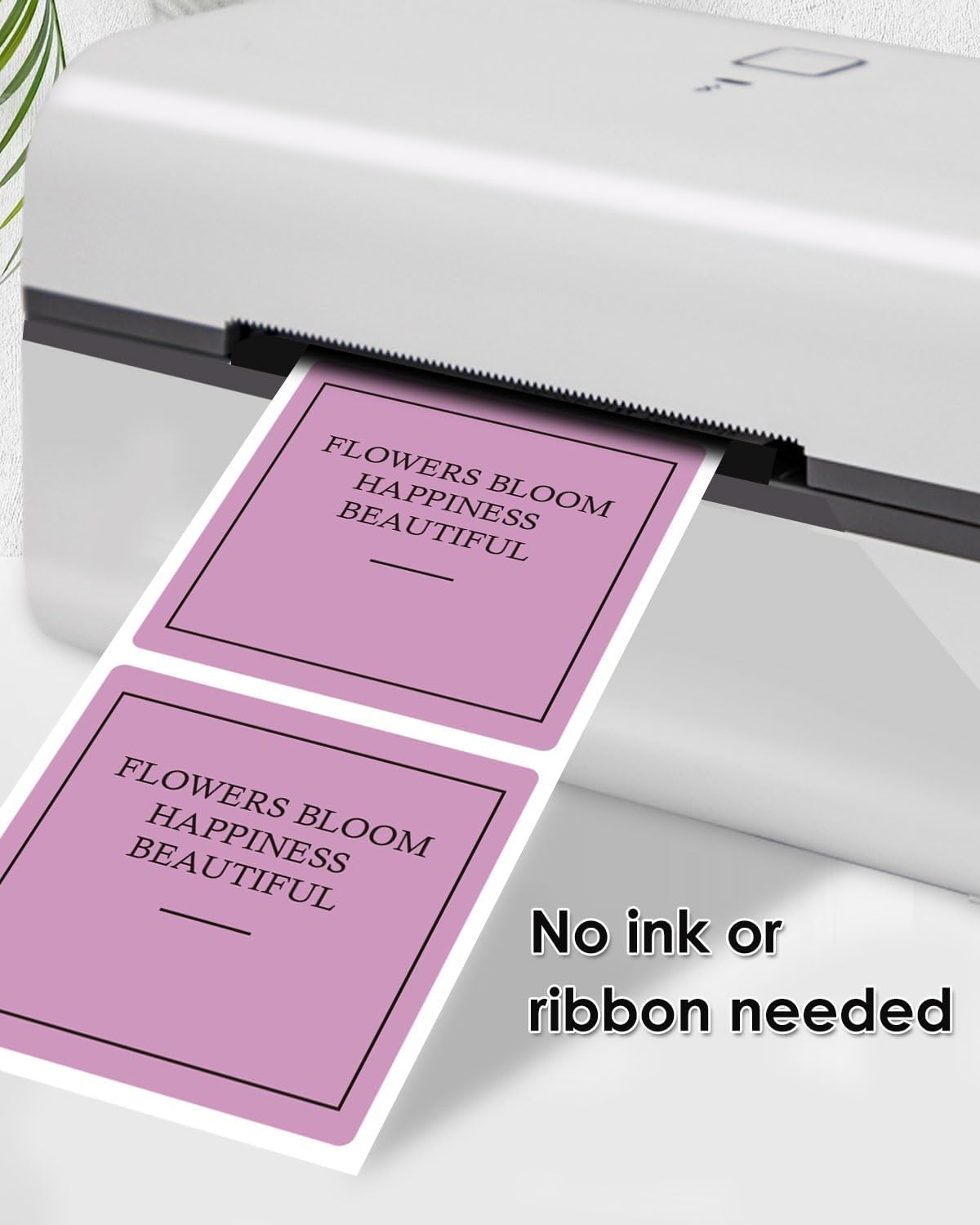 iEager Purple Square Thermal Label Stickers, 2"x2" Self-Adhesive Square Direct Thermal Labels with Perforation Line, 500 Sheets/Roll