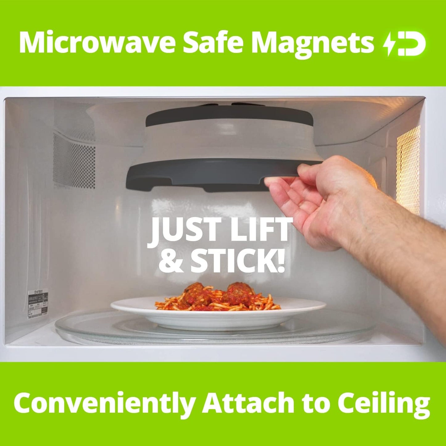 Magnetic Microwave Splatter Cover, Collapsible Microwave Cover for Food - Vented & Magnetic Microwave Plate Cover, 10-inch, BPA-Free - Graphite