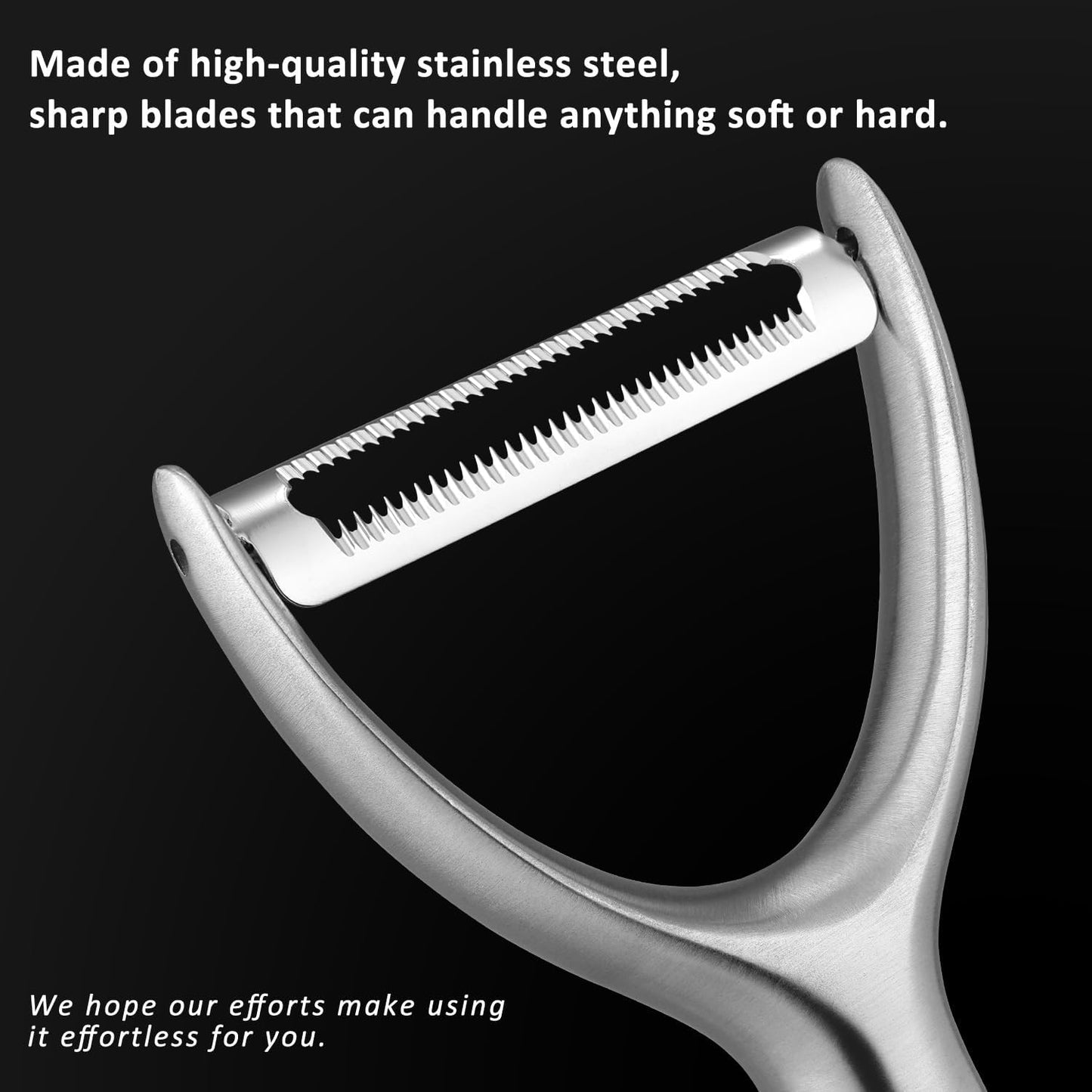 Serrated Blade Premium Y Type 304 Stainless Steel Multifunctional Kitchen Peeler Real Wood Handle Ultra Sharp Blade Vegetable Potato Apple(Carbonized Wood)