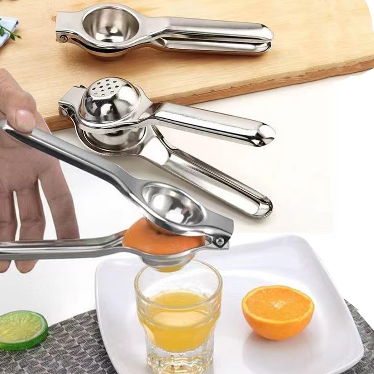 Lemon Squeezer Juicer - Citrus Juicer Handheld, Stainless Steel Juicer Hand Press, Citrus Squeezer for Making Emonade, Lemon Juice, Lime Juice, Citrus Juice (2PCS)