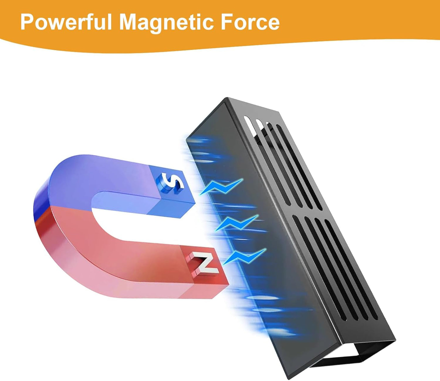 4 Pack Magnetic Spice Rack for Refrigerator,Metal Magnetic Shelf White with Hook,Magnetic Knife Rack,4 Hooks,Space Saving for Home,Kitchen