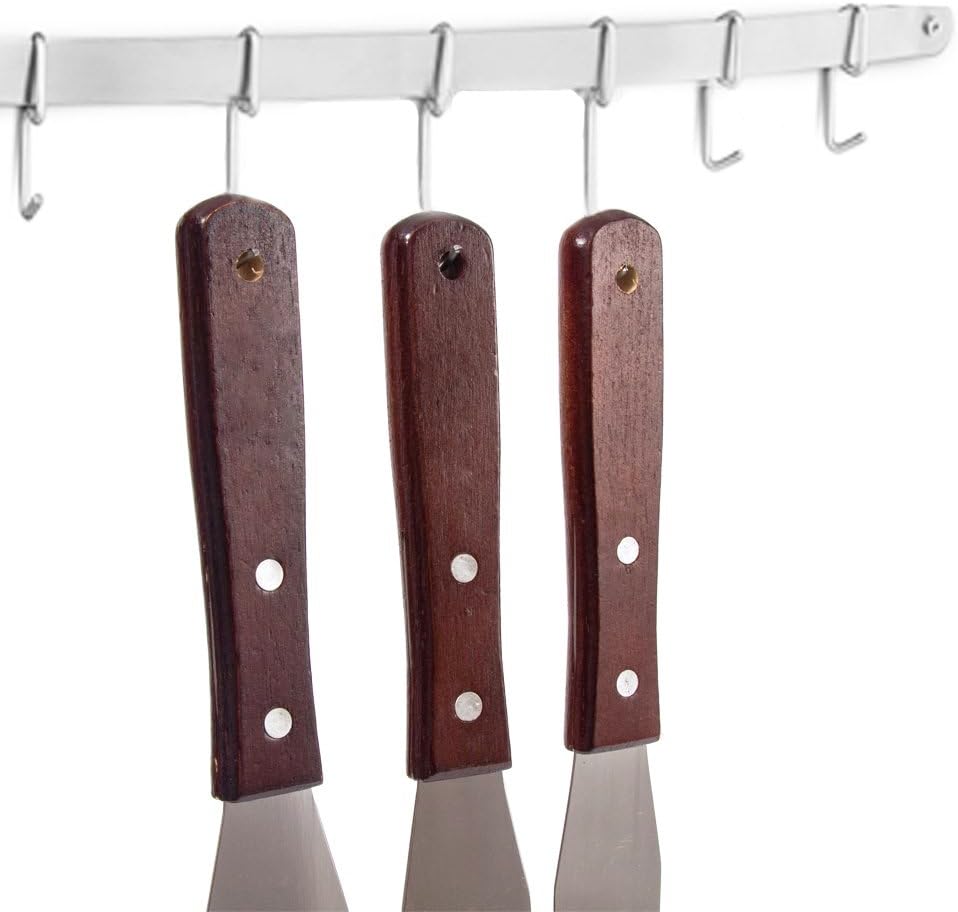 Straight Cake Icing Spatula set of 3 Professional Stainless Steel Cake Decorating Frosting Spatulas, 6"-8"-10" Flexible Resistant Blade, Wooden Handle for Easy Grip