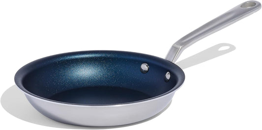 Made In Cookware - ProCoat 8" Non Stick Frying Pan (Harbour Blue) - 5 Ply Stainless Clad Nonstick - Professional Cookware - Induction Compatible
