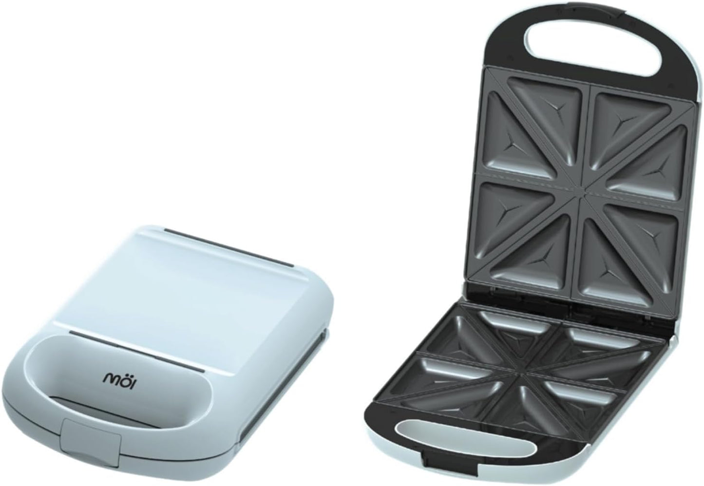 MOI Sandwich & Waffle Maker - 3 in 1 Sandwich Press Maker with 180° Rotary System for Even Cooking, Stainless Steel Surface with Non-Stick Plate, Automatic Temperature Control - 1200W