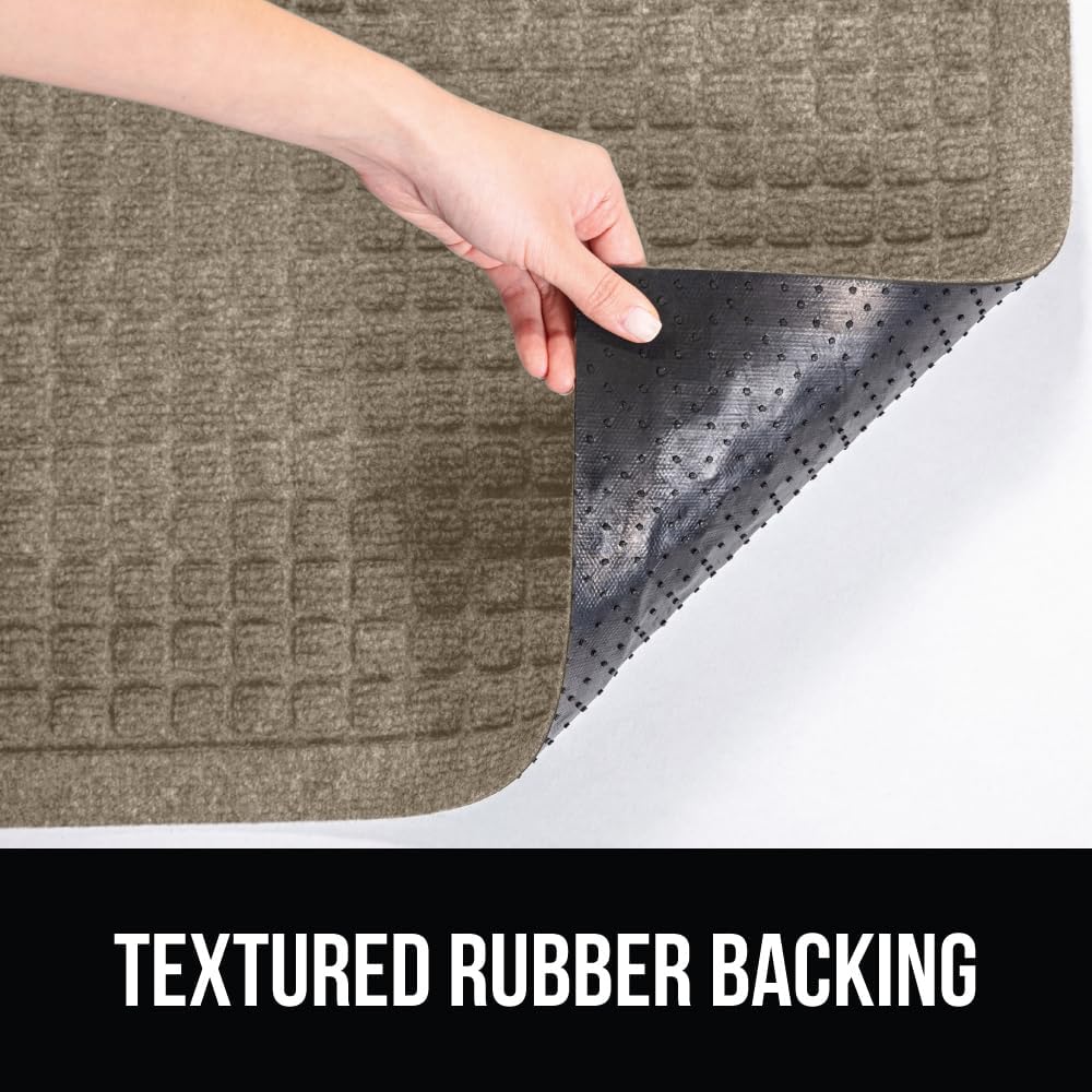 GORILLA GRIP Front Door Mat, 47x35, Indoor Outdoor Ultra Absorbent HydroAbsorb Doormat, Absorbs Up to 6 Cups of Water, Stain and Fade Resistant, Rubber Backing Doormats, Captures Dirt, Beige