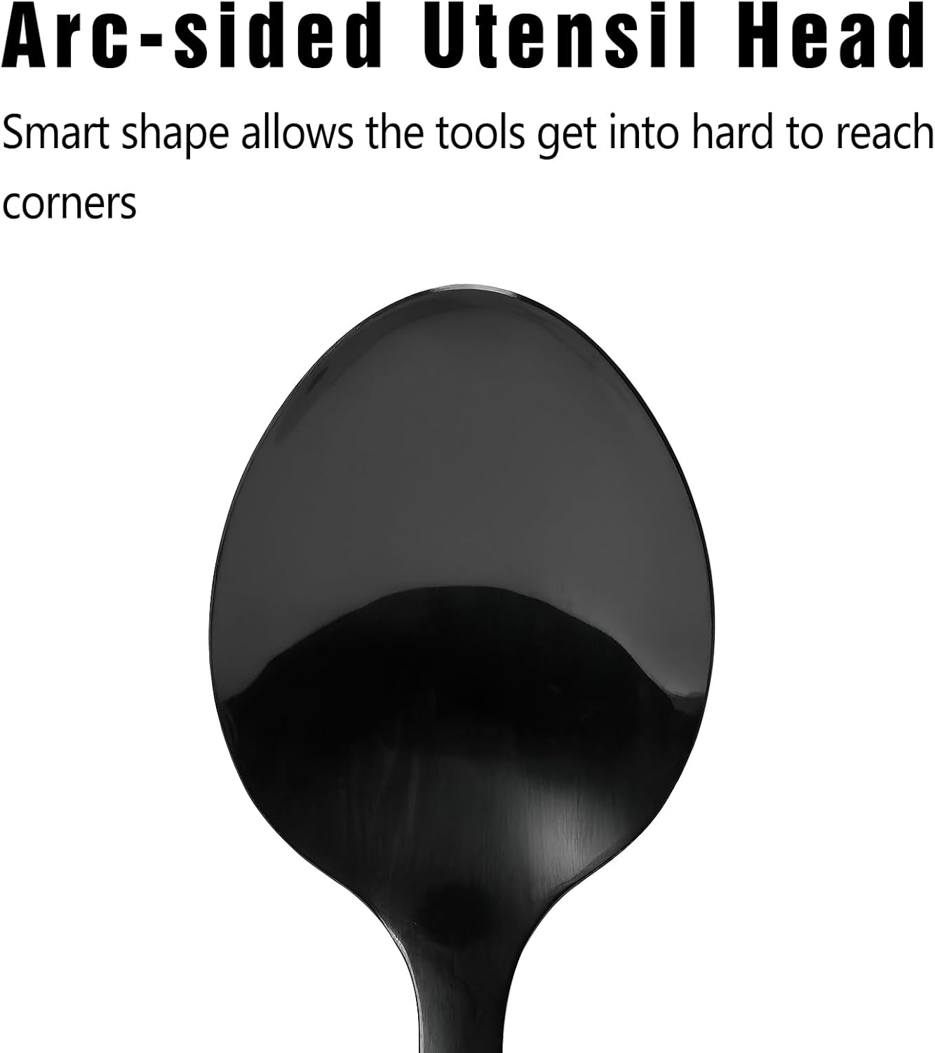 Stainless Steel Cooking Spoon Heavy Duty Basting Spoon Serving Spoons Stainless Steel Cooking Utensils with Non-Slip Ergonomic Handle, Black