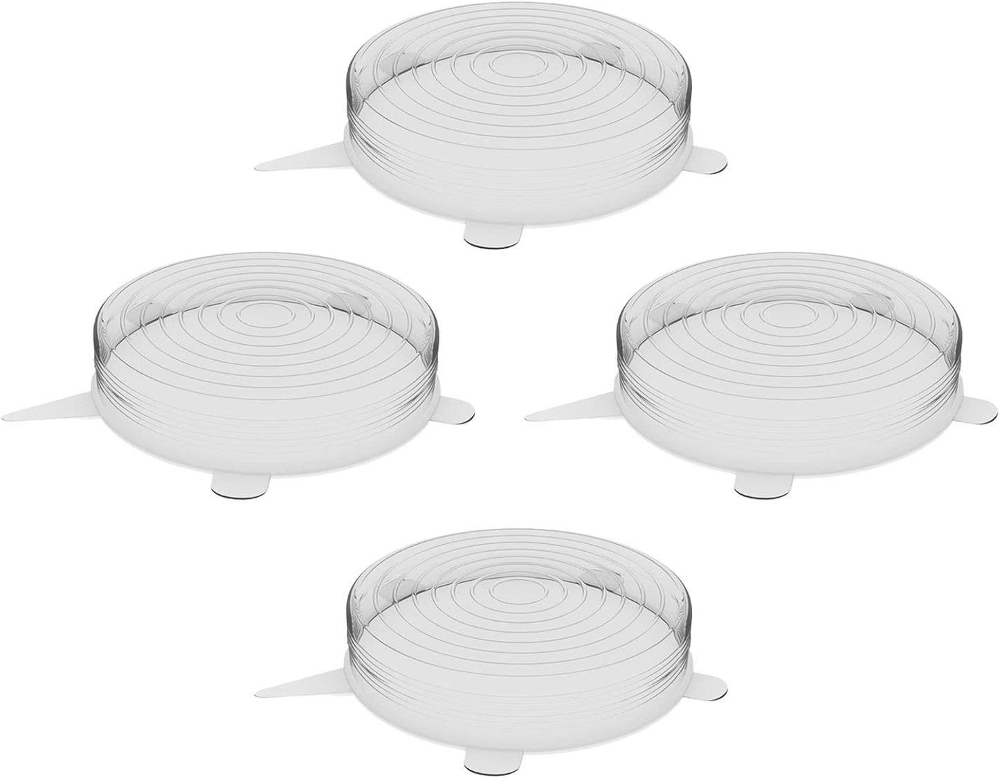 unwasted Reusable Silicone Lids (Large) – Upgrade Your Kitchen Gadgets with Our Silicone Covers for Food Storage – Reusable Silicone Stretch Lids and Food Covers for Containers Up to 9” (Pack of 4)
