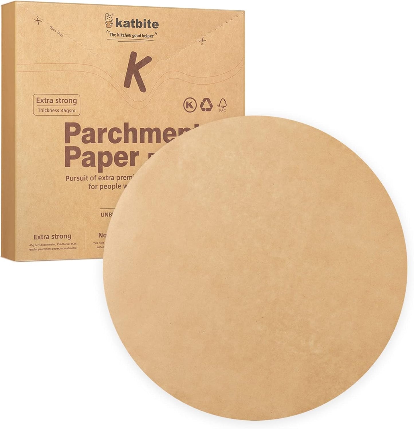 Katbite 200Pcs 6 Inch Parchment Paper Rounds, Unbleached & Non-stick, Precut Parchment Circles for Cheesecake Spring Pans, Fridge Storage/Freezing Hamburger Patties