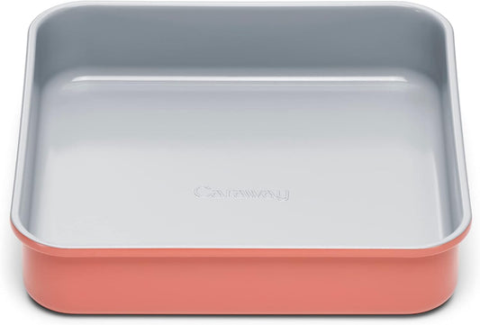 Caraway Non-Stick Ceramic 9” Square Pan - Naturally Slick Ceramic Coating - Non-Toxic, PTFE & PFOA Free - Perfect for Brownies, Lemon Bars, Cakes, & More - Perracotta
