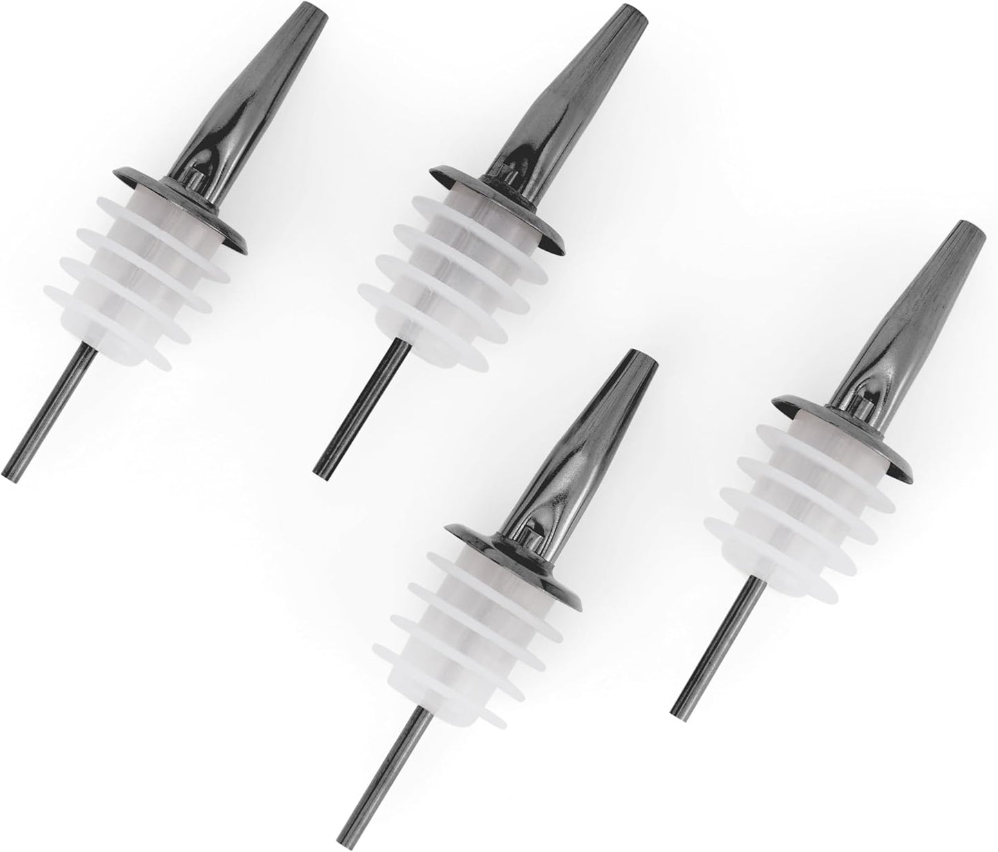 Molimoli Pour Spout Made of Stainless Steel with Automatic Anti-Oxidation Mechanism, Bottle Pourers for Alcohol and Liquor, Olive Oil Dispenser Spout, Wine Pourer Spout,Pack of 4,Black