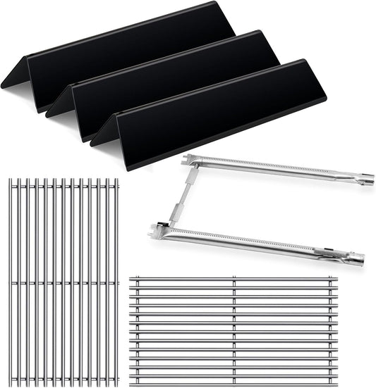 7637 17.5 Inches Grid Grates 7635 Flavorizer Bar with 69785 Burner for Weber Replacement for Spirit 200 Series, Spirit E-210, Spirit S-210 Spirit E-220, Spirit S-220 Cooking Gas Grills