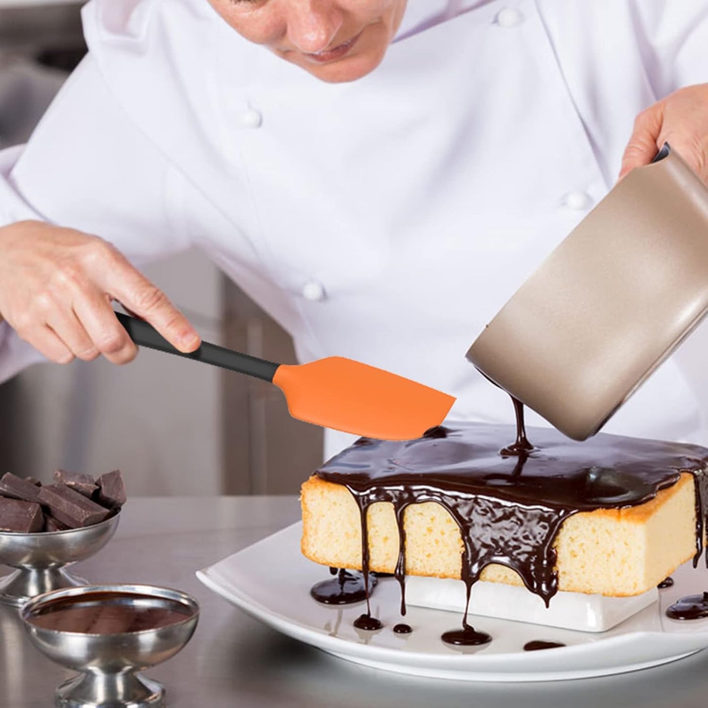 Coukre Silicone Spatula Set of 5,High Temperature Resistant, Food Grade Silicone, Dishwasher Safe, for Baking cooking (Colorful)