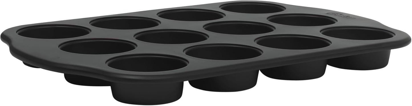Oster Teston 12 Cup Nonstick Carbon Steel Muffin/Cupcake Baking Pan - Matte Black