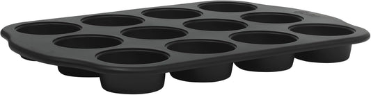 Oster Teston 12 Cup Nonstick Carbon Steel Muffin/Cupcake Baking Pan - Matte Black