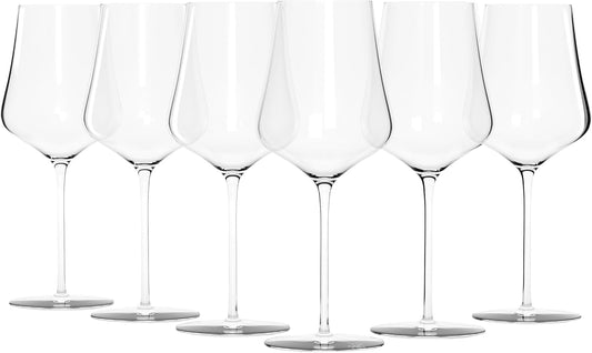 Gabriel-Glas Crystal Wine Glasses, Set of 6 with Gift Box - Premium, Universal Wine Glass for Red and White Wine - Dishwasher Safe, Lead-Free, 16 oz