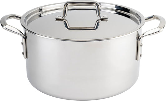 WINCO Tri-Ply Stock Pot, 12-quart, Silver
