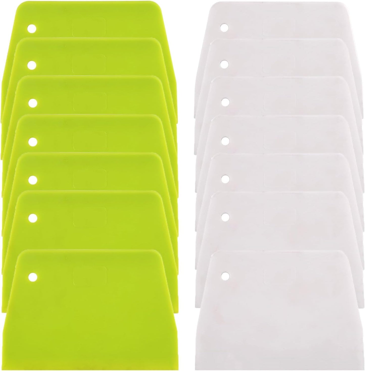 Plastic Bench Scraper & Chopper (14Pcs), Multi-Purpose Dough Scraper Bench Scraper, Flexible Bowl Scraper, Sharp Edge & Angles, Dough Cutter, Kitchen Utensil for Bread, Pizza, and Flat Top Griddles