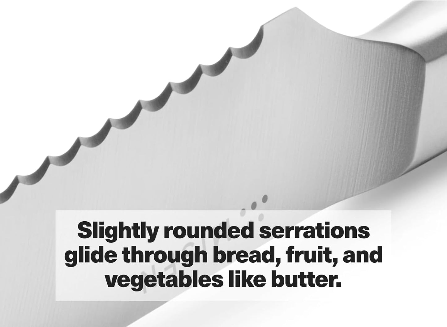 Misen Serrated Bread Knife - High-Carbon Japanese AUS8 Steel - Perfect for Soft Foods, Bread, Pastries, and Fruits - Verstatile Slicer, Razor-Sharp Edge, Durable Blade, Ergonomic Handle - 10", White