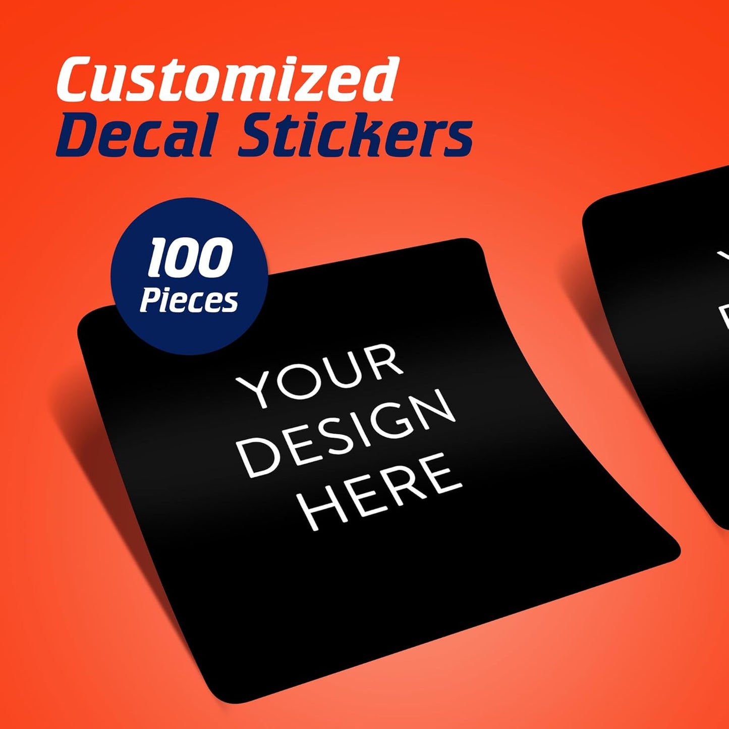 5-1000 Custom Vinyl Stickers - Upload Your own Image, Text, Design, Logo - Personalized Logo Labels for Handmade, Packaging, Bottle, Jars, Candle, Brand Stickers (Black, 1.5x1.5 Square)