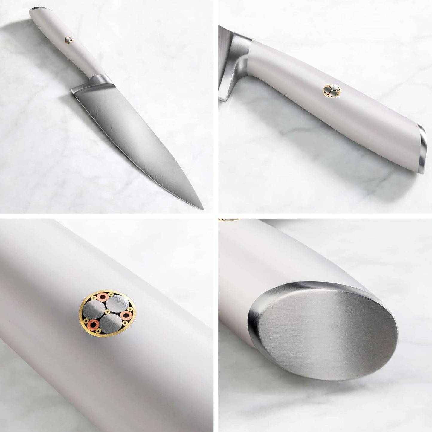 Cangshan L1 Series 17-Piece SHAN Knife Block Set, Forged German Steel, White, 1026856