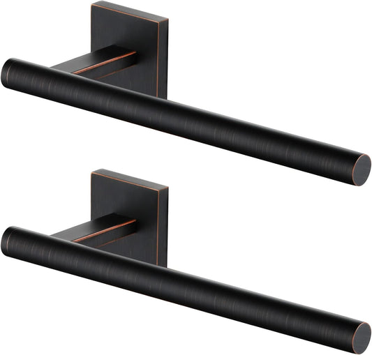 KOKOSIRI Bathroom Towel Bar Hand Towel Holders Wall Mount Screw in Toilet Washroom Rails Stainless Steel Bath Accessories Oil Rubbed Bronze 2 Pack, B3008ORB-P2