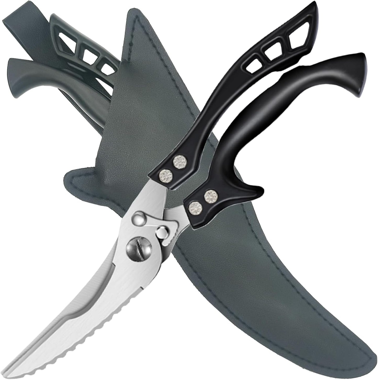 ANDONG Heavy Duty Kitchen Scissors, Professional Poultry Shears, Cooking Utensils, Black