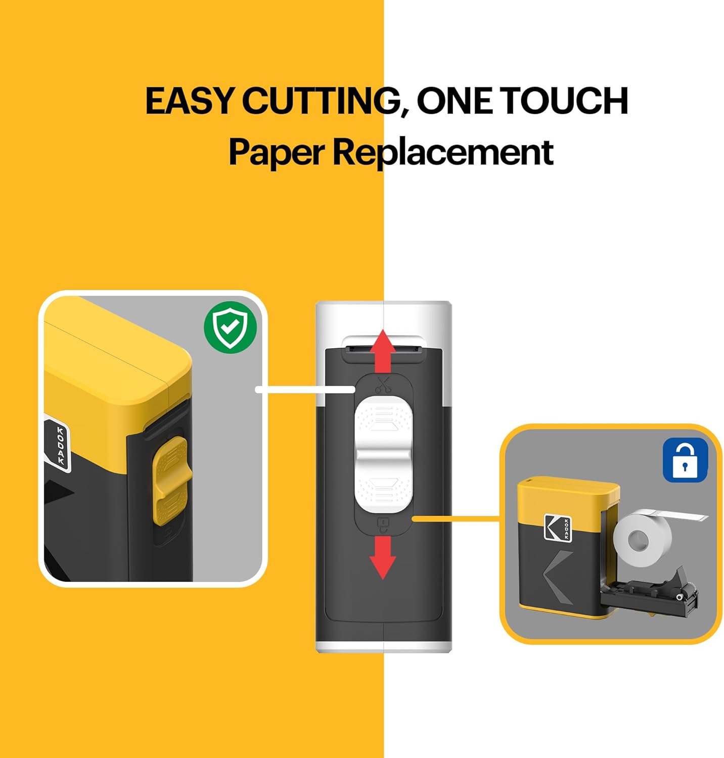 KODAK Label ERA Label Maker Machine, Yellow (Label Printer with 1 Roll Sticker Label)