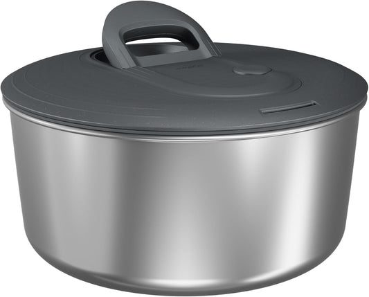 Zyliss Easy Spin Salad Spinner - Fruit & Veggie Dryer - Produce Spinner & Cleaner for Salad Prep - Dishwasher-Safe Kitchen Essential - Non-Slip Bowl with Pull Handle - New Stainless Easy Spin Small