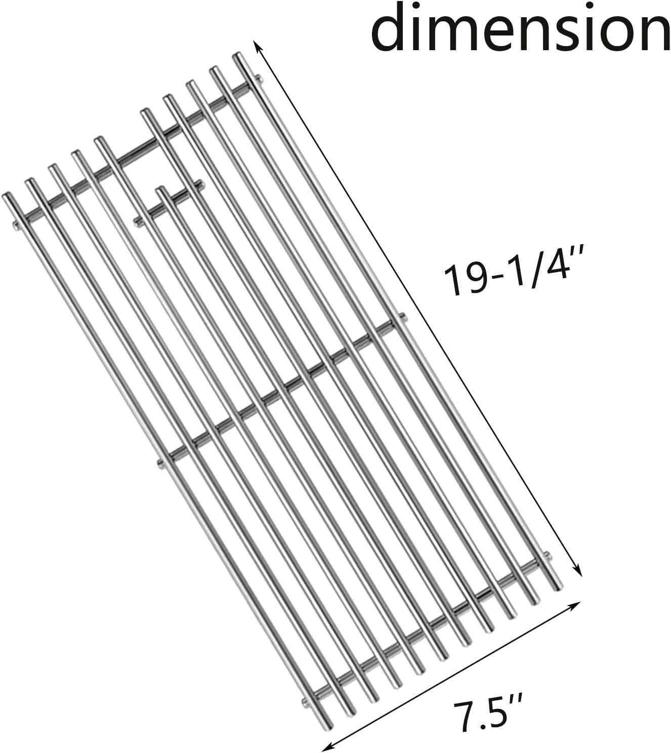 16517 Stainless Steel 5 Cooking Grates Replacement Parts for Bull Angus 40" Grill 57568 57569 57568CE 57568AGA 57569CE Brahma Lion Premium L90000 57569CE 57569CE Gas Grill 19-1/4"