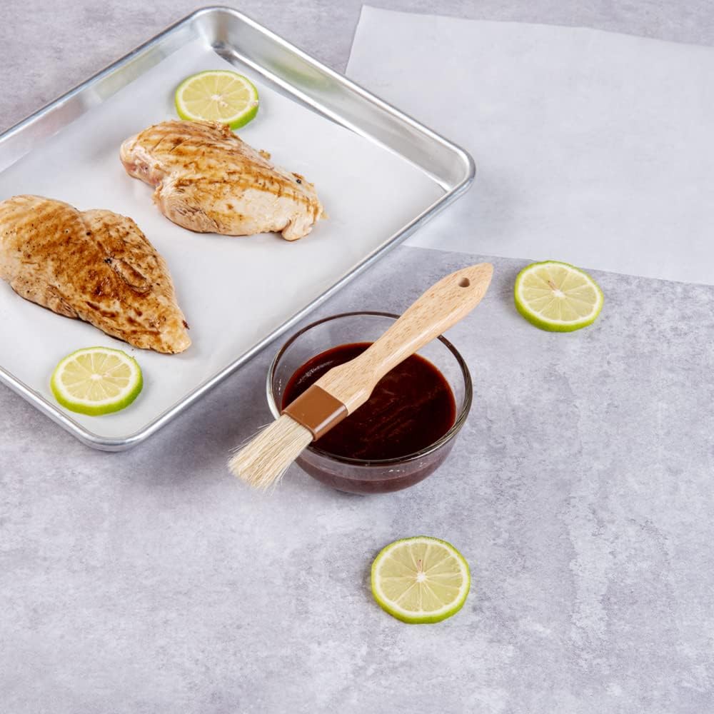 Restaurantware Pastry Tek 8.4 Inches Buttering Brush 1 Boar Bristles Pastry Brush - Hardwood Handle Built-In Hanging Hole Wood Basting Brush Sturdy Ferrule For Glazing And Basting