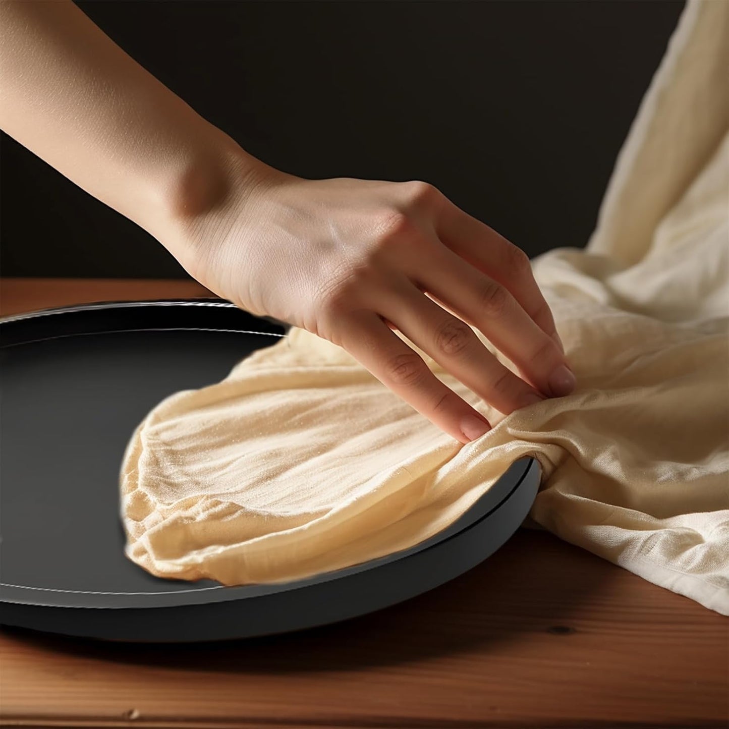 12" Black Bamboo Lazy Susan Organizer Kitchen Turntable for Cabinet Pantry Table Organization