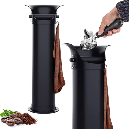 Knock Box for Espresso Grounds, Home and Commercial Use Knockbox with Removable Non-Slip Base & Barista Towel, Espresso Knock Box, Coffee Grind Collection Dump Bin, Extra Large
