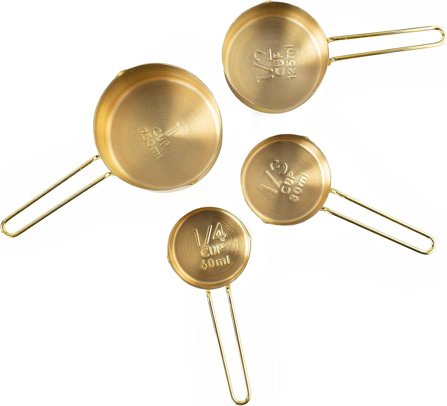 Gold Measuring Cups & Measuring Spoons 10-Piece Set (4 Cups; 6 Spoons)