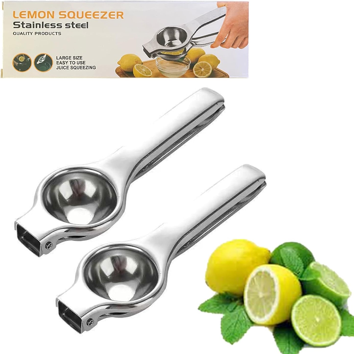 Lemon Squeezer Juicer - Citrus Juicer Handheld, Stainless Steel Juicer Hand Press, Citrus Squeezer for Making Emonade, Lemon Juice, Lime Juice, Citrus Juice (2PCS)