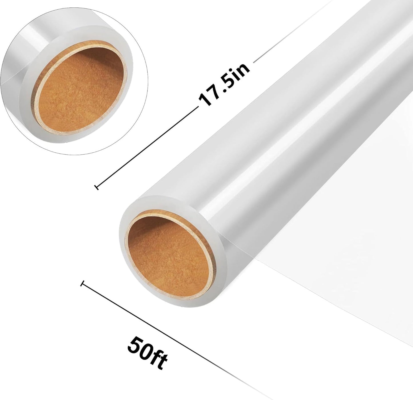 JOYIT 50' Long X 17.5” Wide Clear Cellophane Wrap Roll - 3 Mil Thicker Cellophane Roll, Clear Bags for Gifts Baskets Wrap, Flower Arts Crafts Food Treats Wrapping