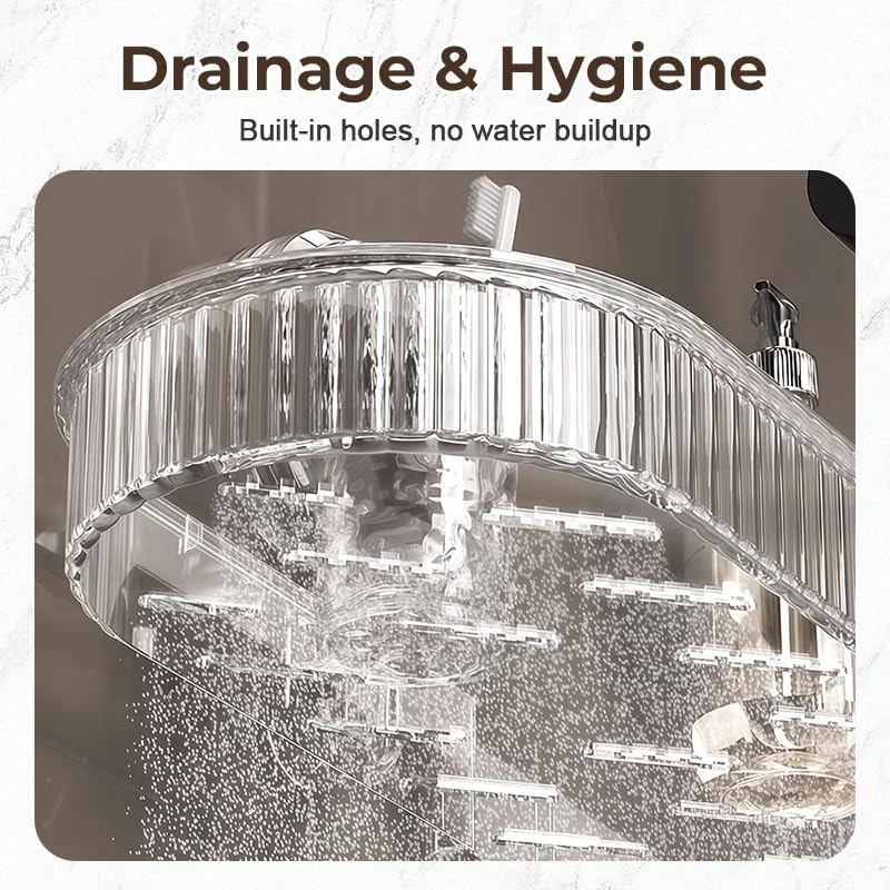 2025 NEW Universal Removable Faucet Storage Rack, Removable faucet storage rack installs, no drilling required, residual water automatically drains away, Thickened and widened panel design (Black)