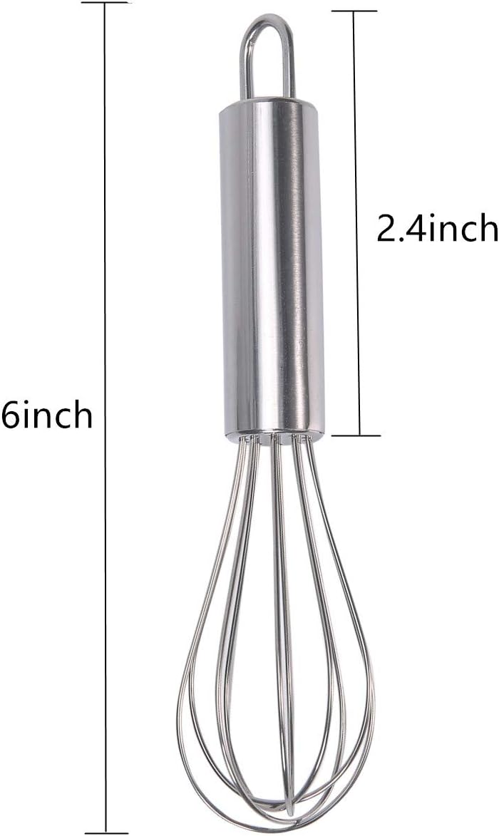 Aniso Stainless Steel Whisk (6 inches, Silver)