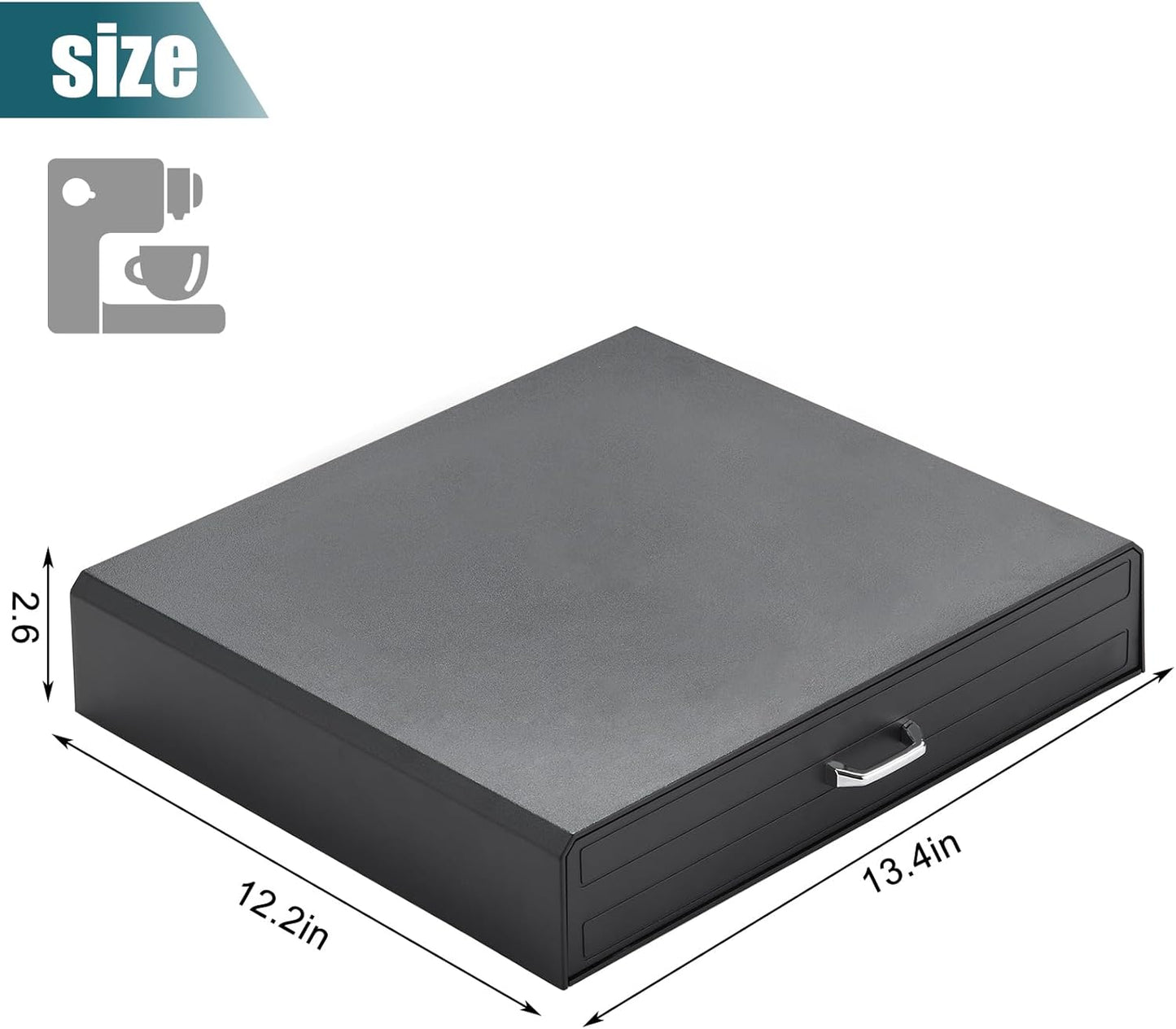 K Cup Holder Drawer 30 Pods Capacity, One Drawer Design for Nespresso/Keurig/Vertuo Pod Holder, Black