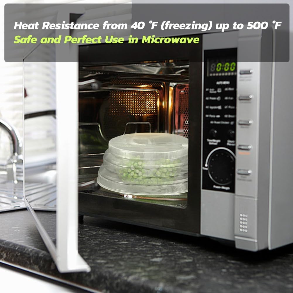 Microwave Cover for Food Microwave Splatter Cover - Silicone Microwave Plate Cover Dish Covers for Microwave Oven Cooking Anti-Splatter Guard Lid with Steam Vents BPA Free