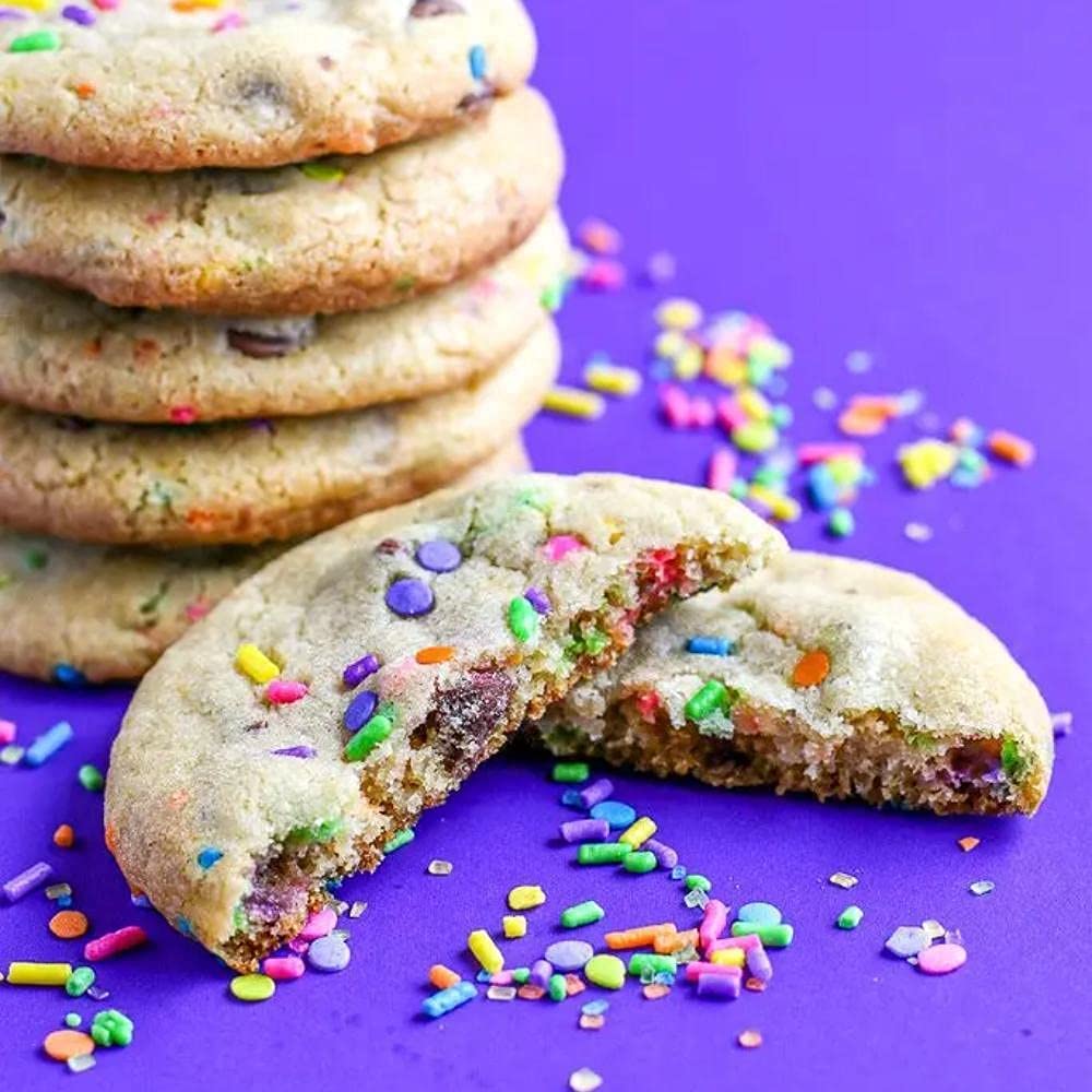 Neon Sprinkles for Baking Cupcakes - Neon Confetti Sprinkles for Cake, Cookie, Cupcake Decorating, and Toppings - Neon Cake Decorations in Pink, Yellow, Purple, Blue Jimmies and Confetti Sprinkles